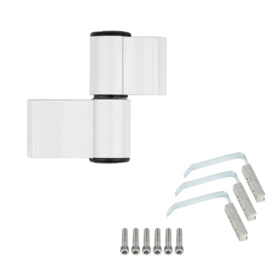 Петля для алюминиевых дверей dormakaba 03-AL/2, 2-х секционная для холодного профиля, белая